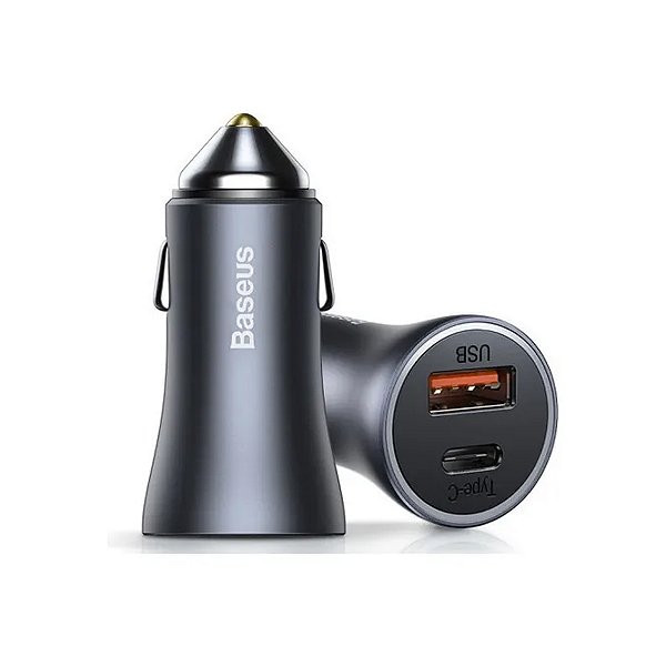 Carregador Veicular Baseus Turbo 40W USB E USB-C