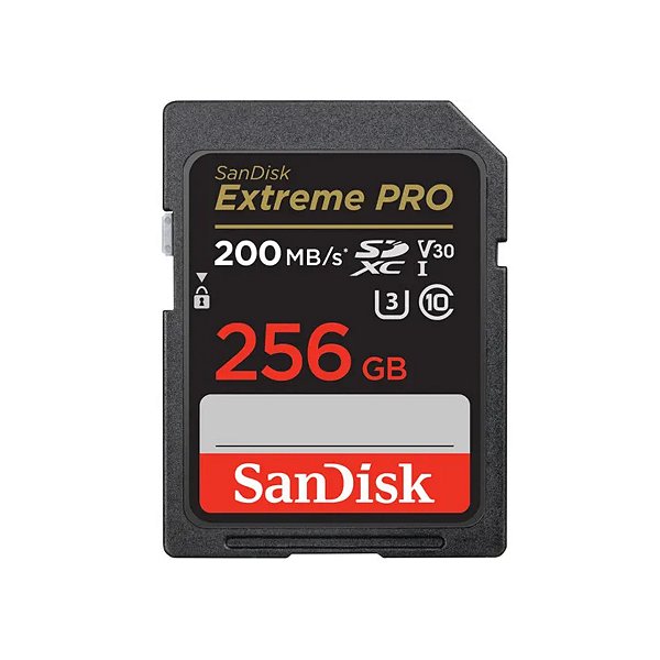 Cartão De Memória Sandisk SDXC Extreme Pro 256gb 200mb/s
