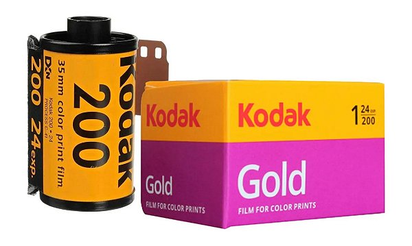 Filme 35mm Kodak Gold 200 Colorido 24 Câmera Analógica