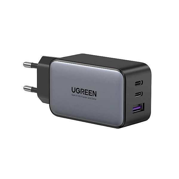 Carregador Ugreen 3 em 1 Gan X 65W Porta Usb C e Usb A