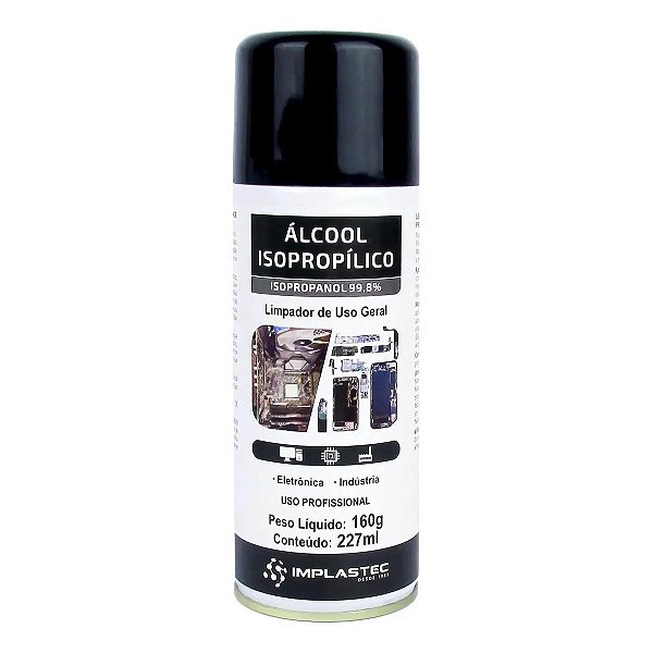 Álcool Isopropílico 99,8% Aerossol 160G 227ML Limpador Geral
