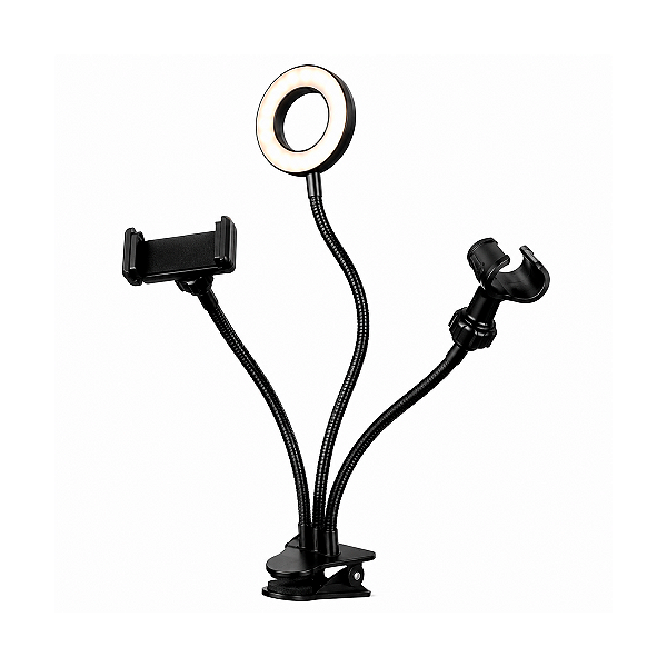 RING LIGHT + ADAPTADOR SMARTFONE + SUPORTE PARA MICROFONE