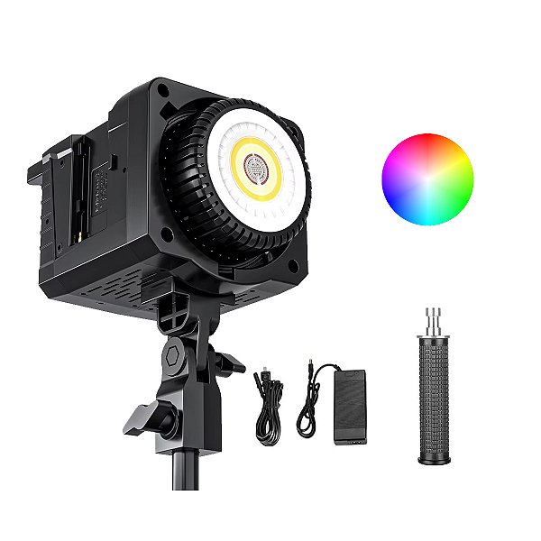 Iluminador de LED Sokani X100 RGB + Suporte de Mão e Fonte