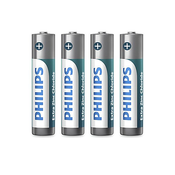 Pilha Philips Alcalina AAA 1.5V Com 4/un Extra Zinc