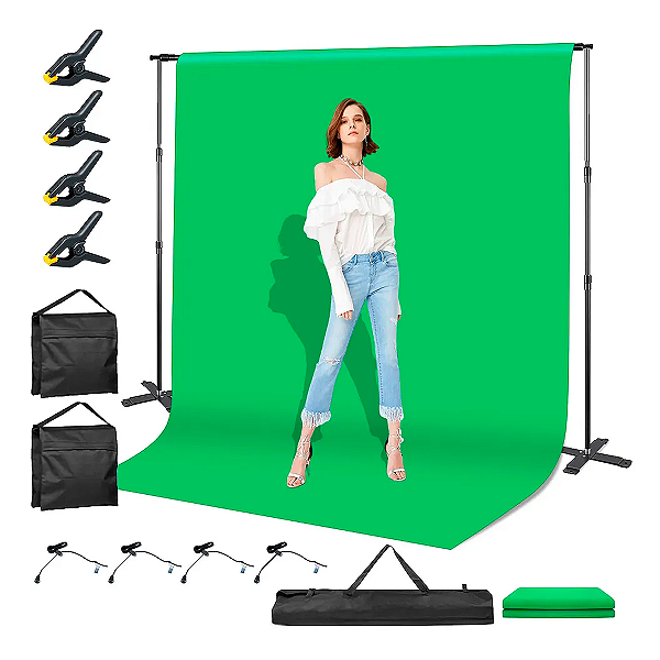 Suporte Fundo Infinito Chroma Key 2.4x3m Bolsa E Esticadores