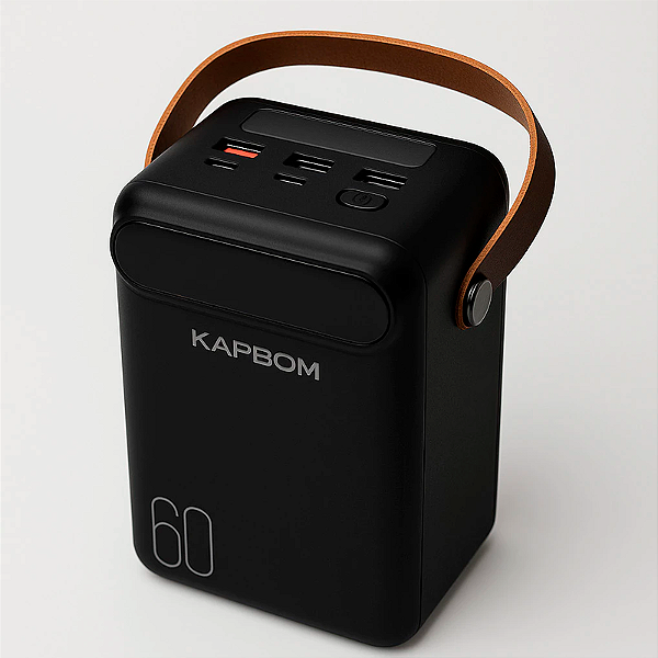 Power Bank Carregador Portatil KAPBOM 60000mAh LED Preto