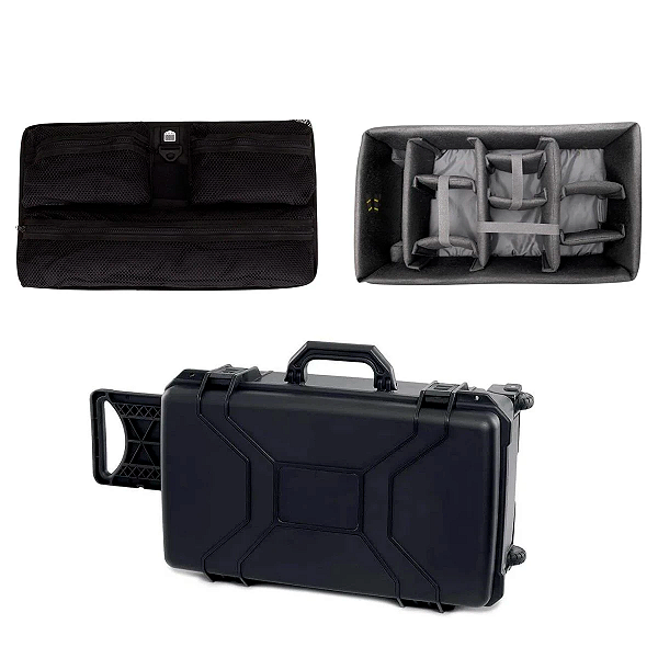Kit Case Patola MP-0055 Laranja + Lid Organizer + Divisória Organizadora Cinza