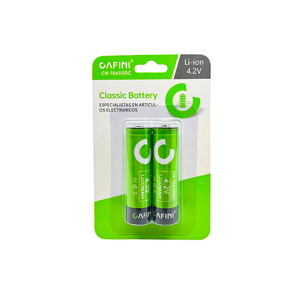 Pilha Recarregável Cartela 2 Unidades Gafini 4.2V Li-ion