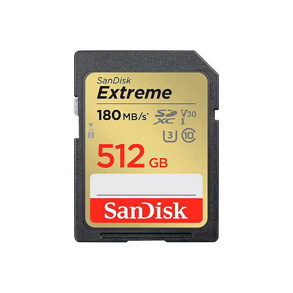 Cartão De Memória 512GB Extreme SDXC 180Mb