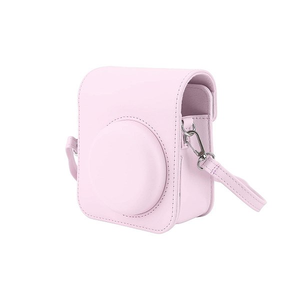 Bolsa de câmera Instantânea Instax Portátil em Couro Rosa