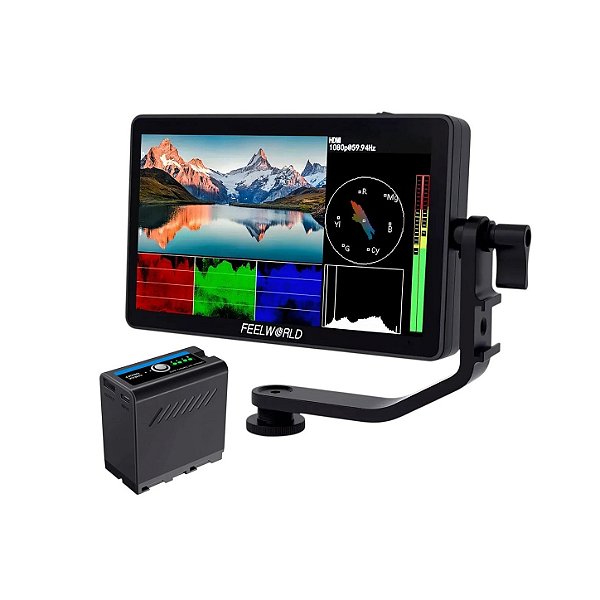 Monitor para Câmera Feelworld F6 Plus 4k + Bateria NP-F980 - Seminovo
