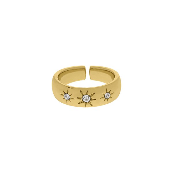 Anel solar com zircônia