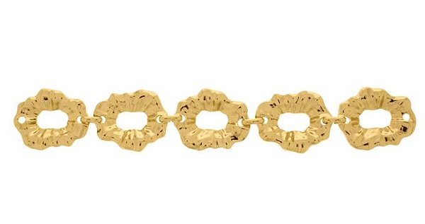 Pulseira floral com banho em ouro