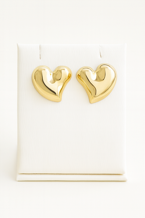 Brinco coração orgânico