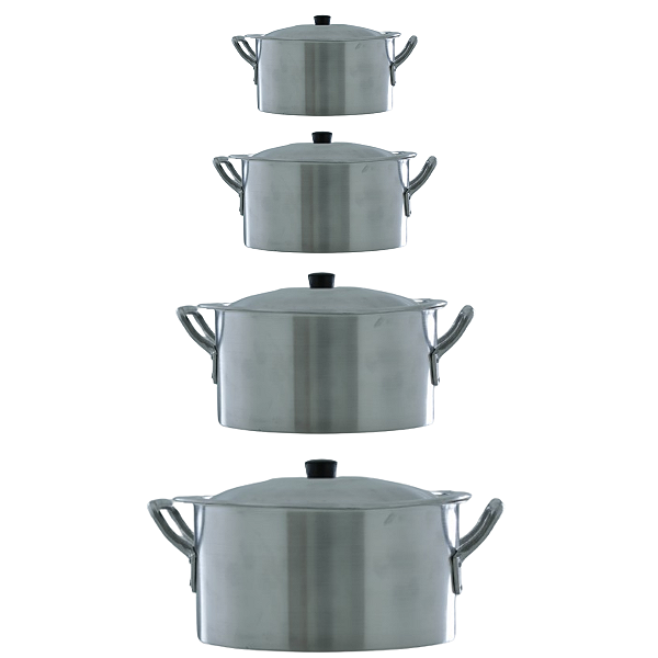 kit 4 Caçarolas Aluminio Hotel / Restaurante N°28,32,36 e 40