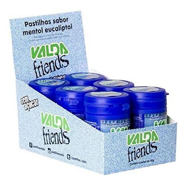 Valda Friends Zero Açúcar Menta Kit 6 Potes De 50g Pastilhas