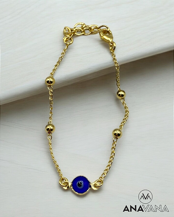 Pulseira Olho Grego com Bolinhas