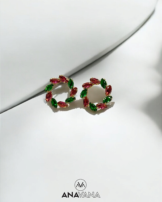 Brinco Circulo Zircônia Colorida