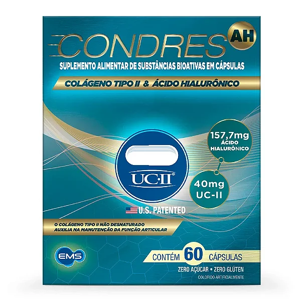 Condres Ah Colágeno Tipo Ii - 40mg Com 60 Cáps (zero Açúcar)