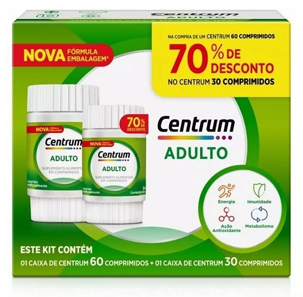 Centrum Adulto Suplemento Alimentar De A A Z Kit Com 90caps