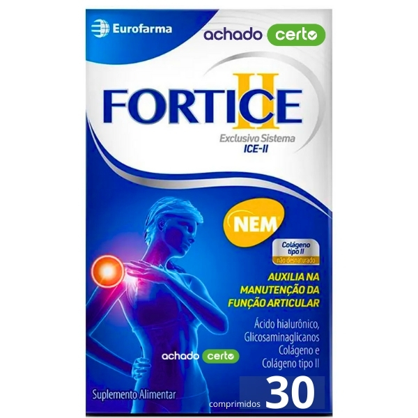 Fortice Colágeno Tipo Ii Com Acido Hialurônico - 30 Comp