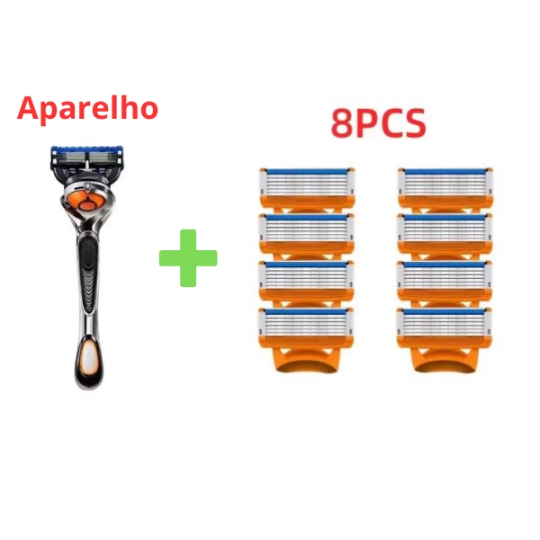 Lamina De Barbear 8 Cartuchos + Aparelho Grátis - 8und