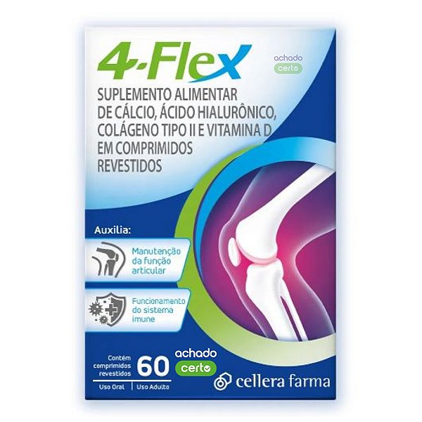 Suplemento Alimentar 4-Flex Função Articular Cellera 60caps