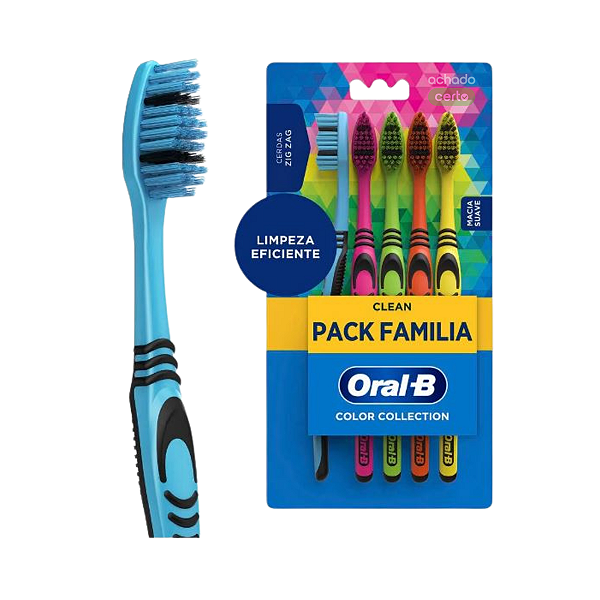 Escova Oral-B Pack Família Clean Macia e Suave Com 5unds