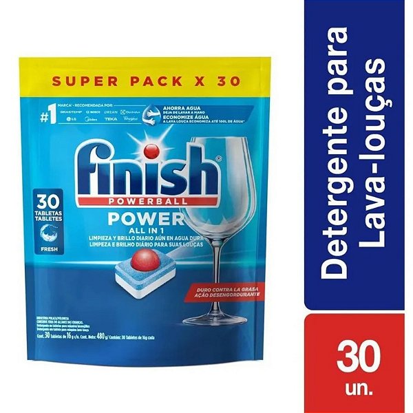 Finish Powerball Limpeza Diário para Louças com 30unds