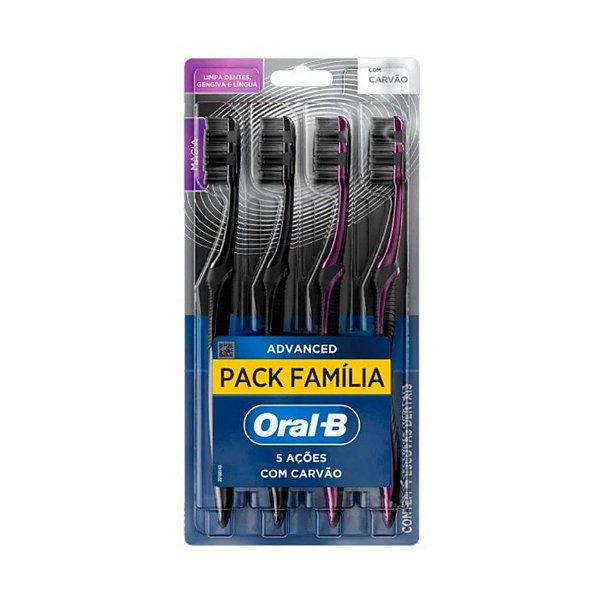 Escova Oral-B 5 Ações Advanced Pack Família Com 4 Escovas