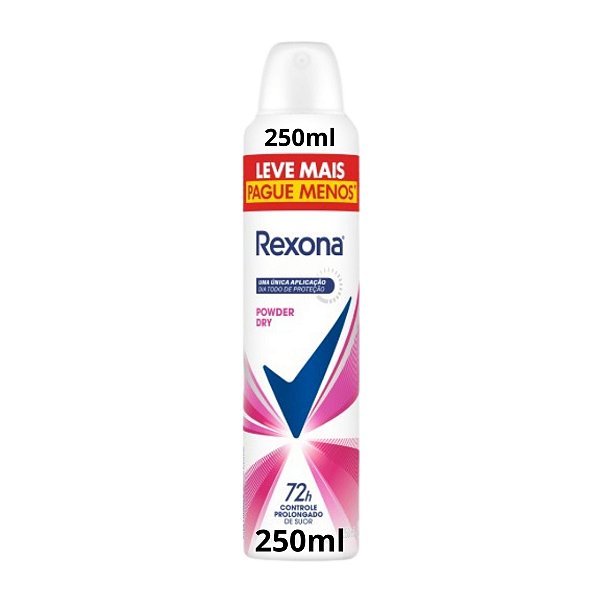 Rexona Powder Dry Antitranspirante Controle Prolongado 250ml