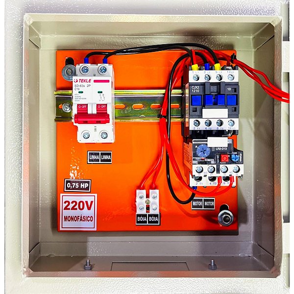 Painel  P/ bomba submersa 0,75CV mono 220V 2 Fios
