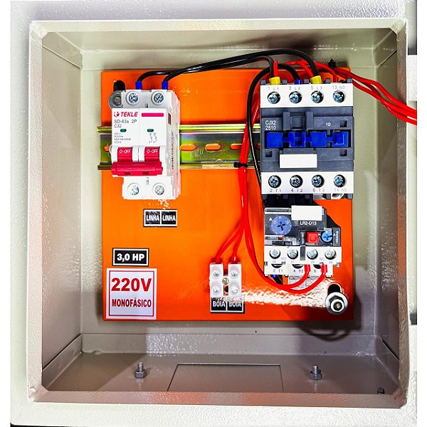 Painel  P/ bomba submersa 3,0CV mono 220V 2 Fios
