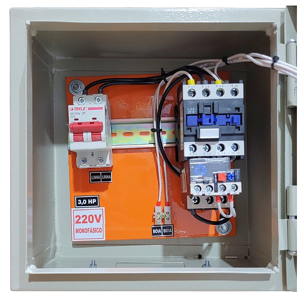 Painel P/ bomba submersa 3,0CV mono 220V 2 Fios