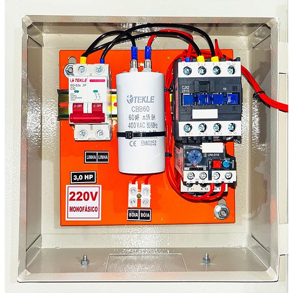 PAINEL P/ BOMBA SUBMERSA 3,0CV MONO 220V 3 FIOS -CAP PERMANENTE