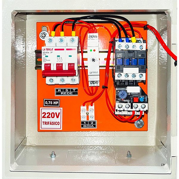 Painel  P/ bomba submersa 0,75CV Trifasico 220V