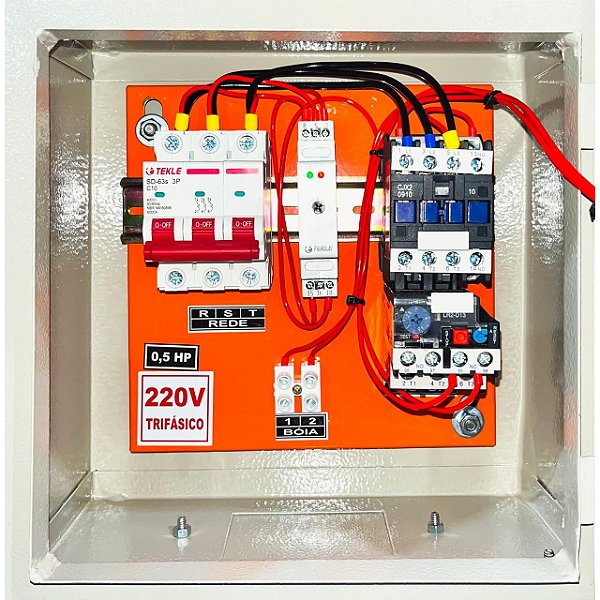 Painel  P/ bomba submersa 0,50CV Trifasico 220V