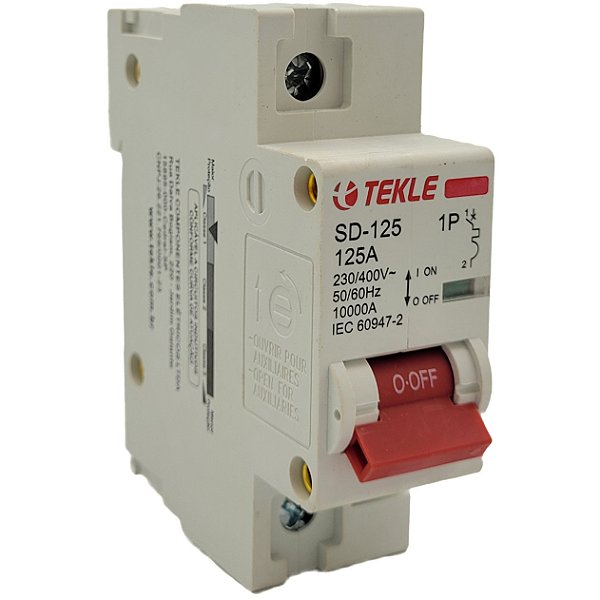 Disjuntor Termomagnetico  Monopolar  SD-125 125A 1P Curva C - 10kA TEKLE