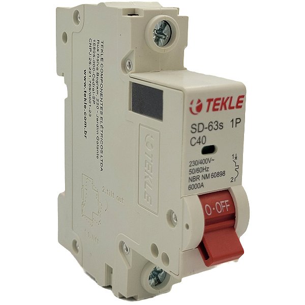 Disjuntor Termomagnetico  Monopolar  SD-63s 40A 1P Curva C - 6kA TEKLE