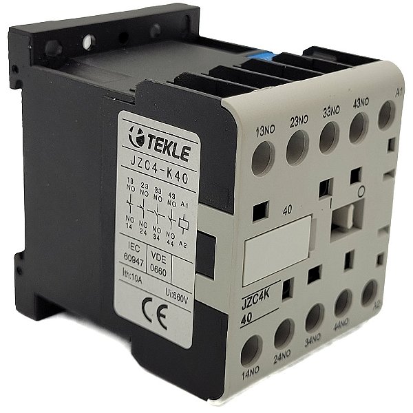 MINI CONTATOR AUXILIAR JZC4-K40 4NA 220Vca