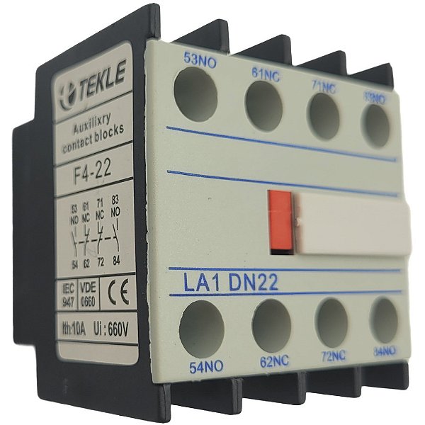 BLOCO DE CONTATO AUXILIAR CJX2 - F4-22 - DN22 - 2NA+2NF