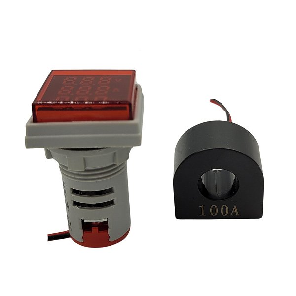 FREQ. AMP. E VOLT. DIGITAL 22MM VERMELHO AD16-22FAVS 60HZ 60-500VAC 0-100A