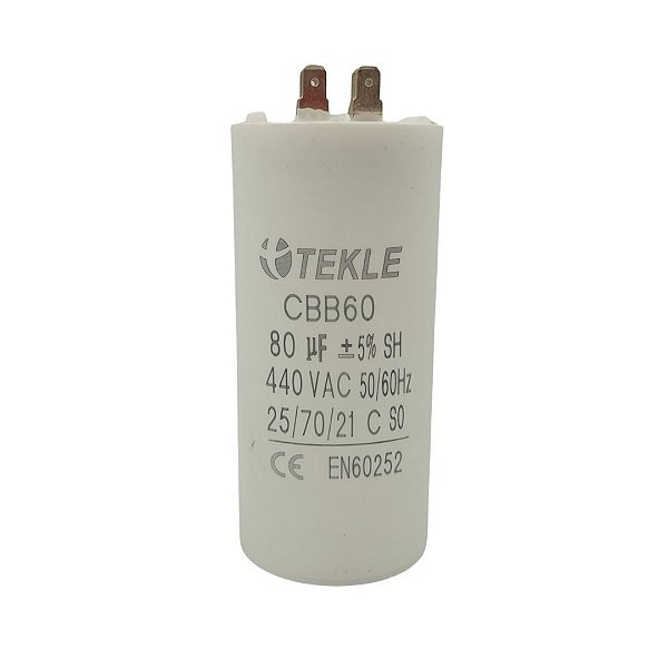 CAPACITOR PERMANENTE C/TERMINAL 80,0UF 440V