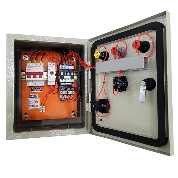 PAINEL PARA PROTEÇÃO DE COMPRESSOR TRIFÁSICO 0,75CV 220V