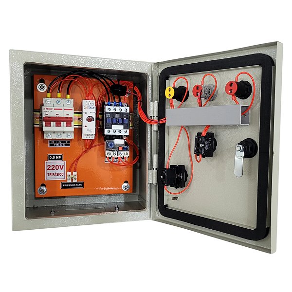 PAINEL PARA PROTEÇÃO DE COMPRESSOR TRIFÁSICO 0,5CV 220V