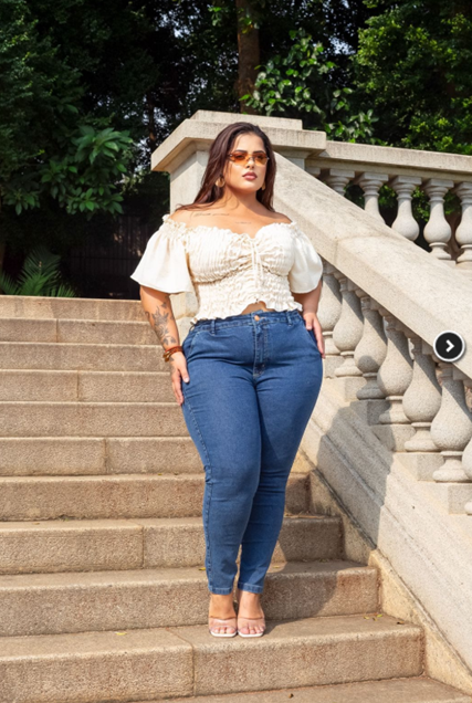 Calça Mom Jeans Com Lycra - Plus Size
