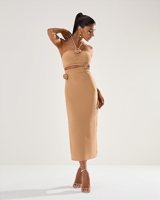VESTIDO BÁRBARA BEGE