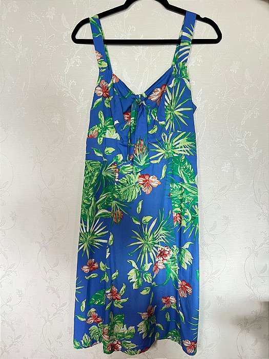 VESTIDO MIDI ESTAMPADO AZUL CLARO