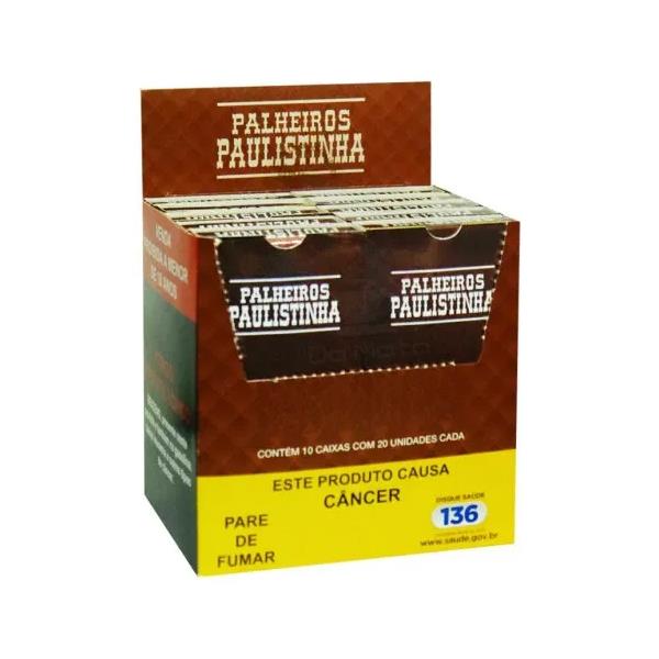 Cigarro Palheiro Paulistinha Tradicional Caixa com 10 Carteiras