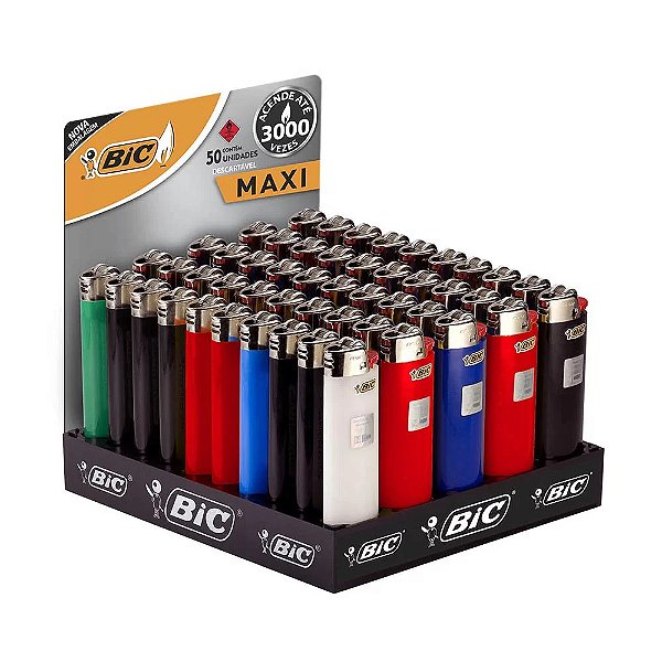 Isqueiro Bic Maxi Cartela com 12 unidades